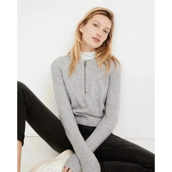 Madewell Women's York Half-Zip Pullover Sweater size S Neutral - Picture 5 of 10